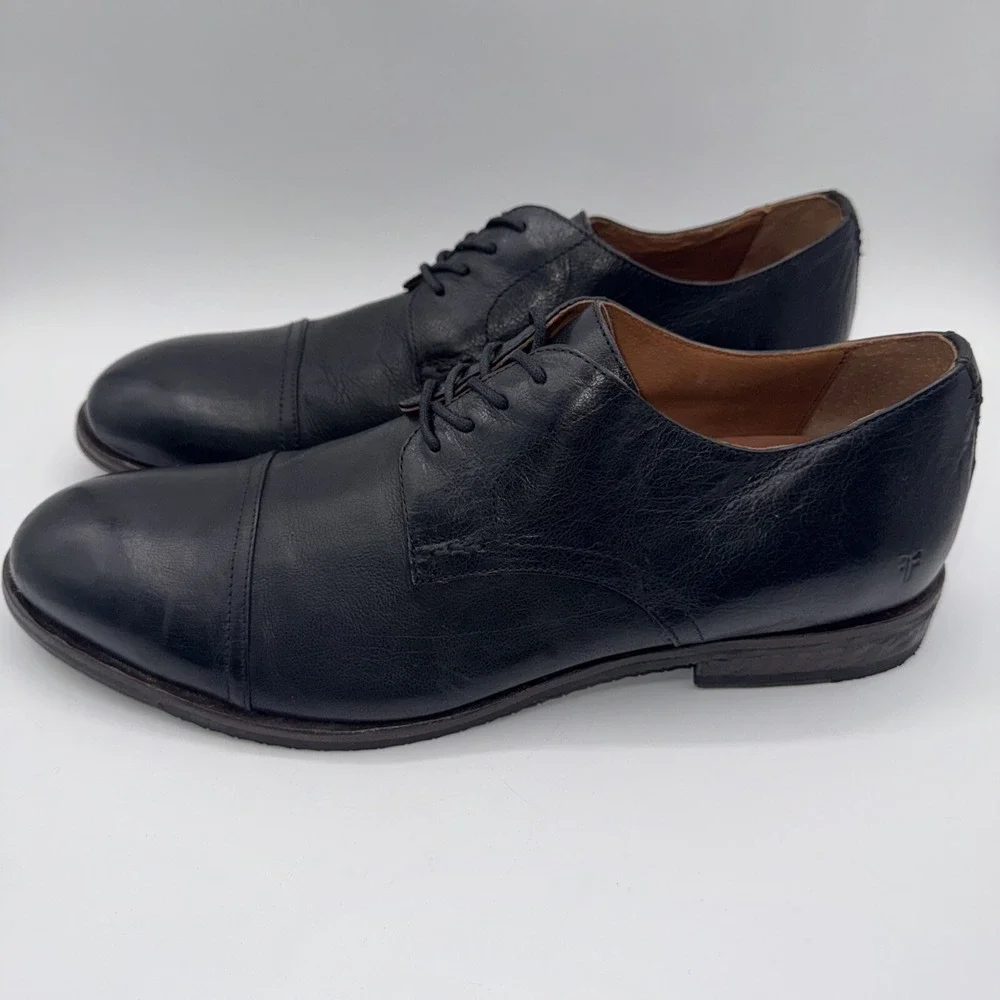Frye Grant Oxfords Men's Size‎ 13 Black Leather Cap Toe